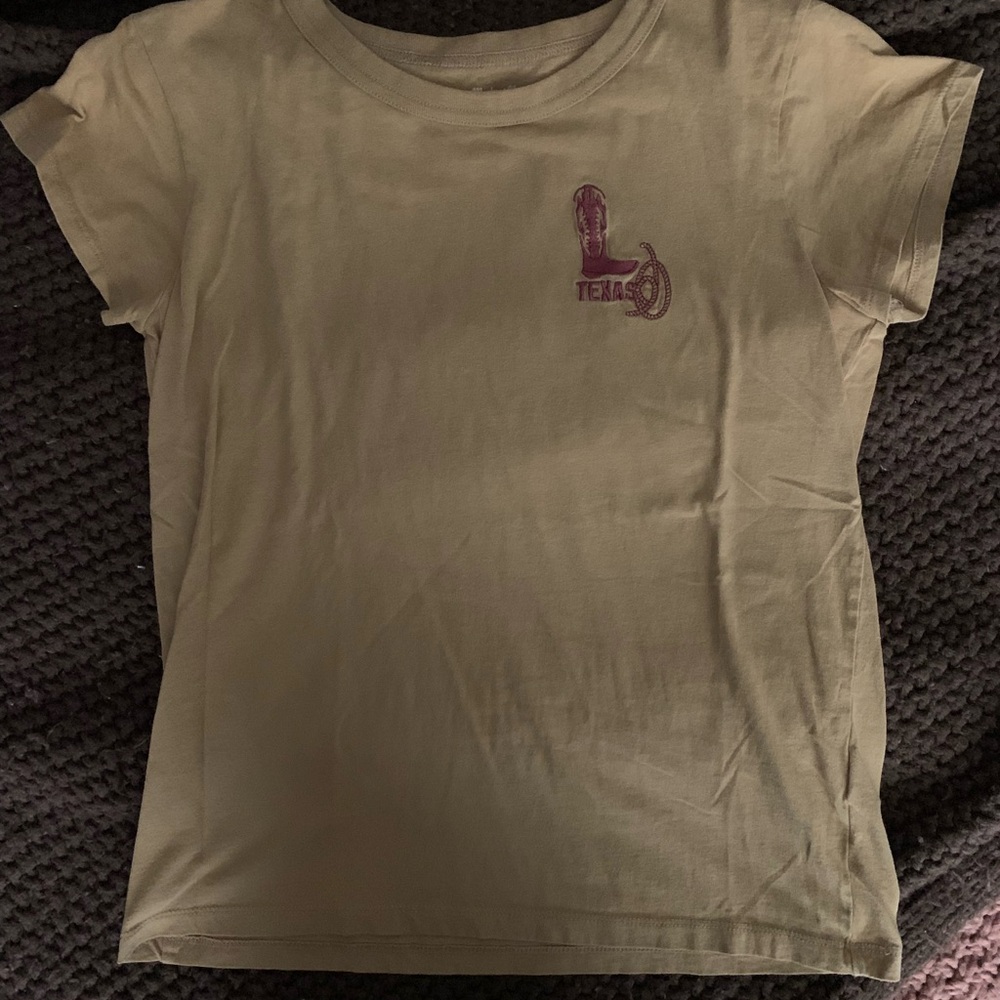 Cotton Tee with Texas Boot Graphic
